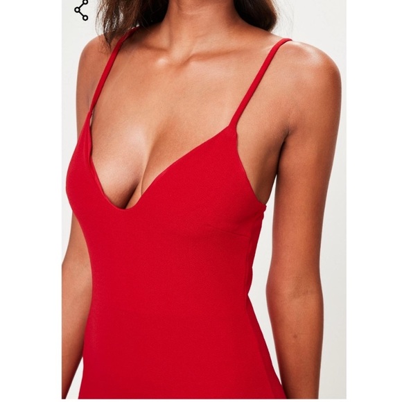 Red Missguided Bodycon Party Club Mini Dress - Picture 4 of 8